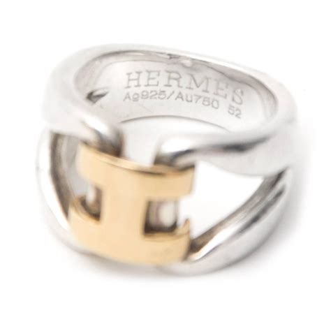 hermes h ring silver|Hermes intricate silver ring.